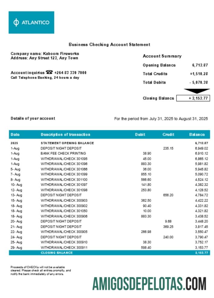 Imprimível Atlantico Business modelo de extrato de conta Word e PDF (1)